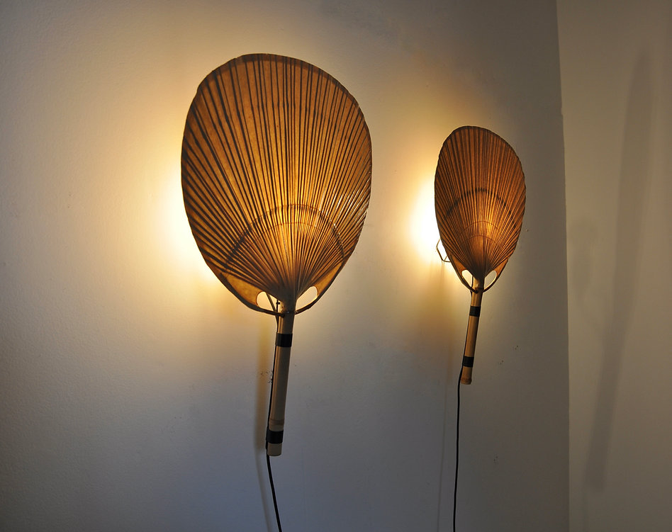 Uchiwa wall lamps by Ingo Maurer for M design, 1970's, set of 2