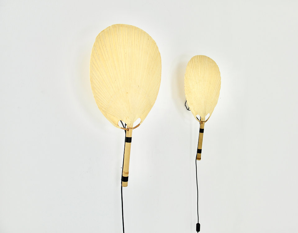 Uchiwa wall lamps by Ingo Maurer for M design, 1970's, set of 2