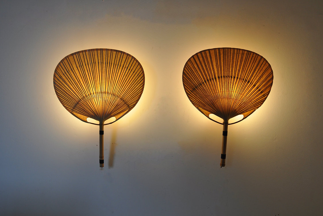 Uchiwa wall lamps by Ingo Maurer for M design, 1970's, set of 2