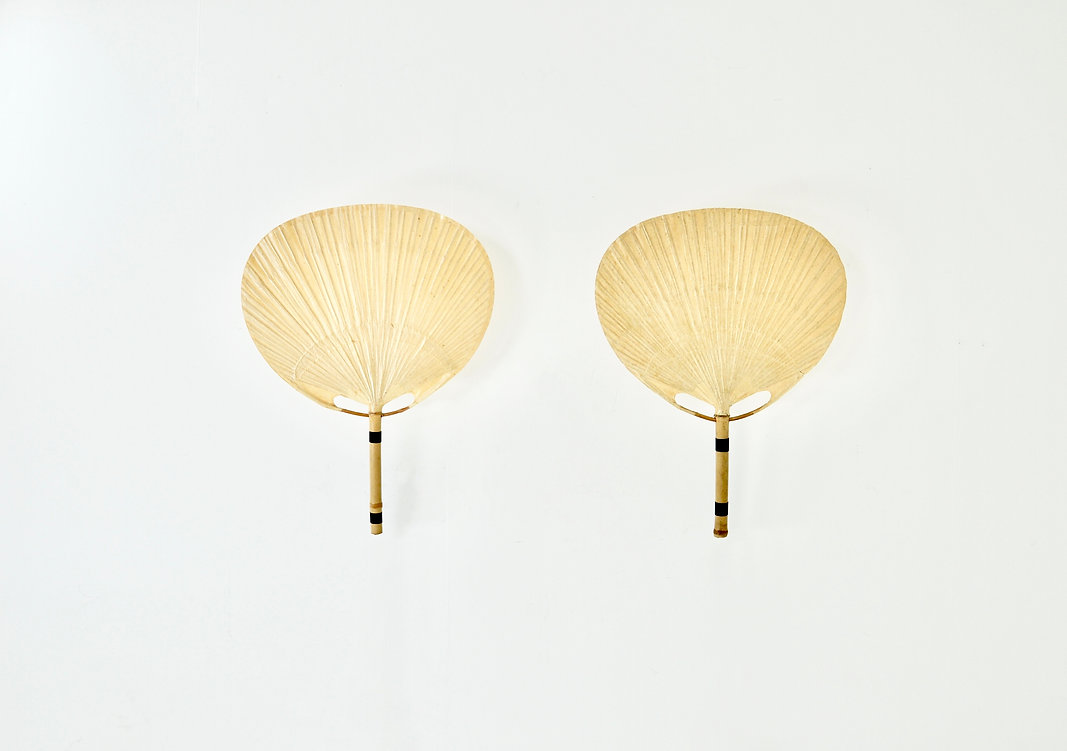 Uchiwa wall lamps by Ingo Maurer for M design, 1970's, set of 2