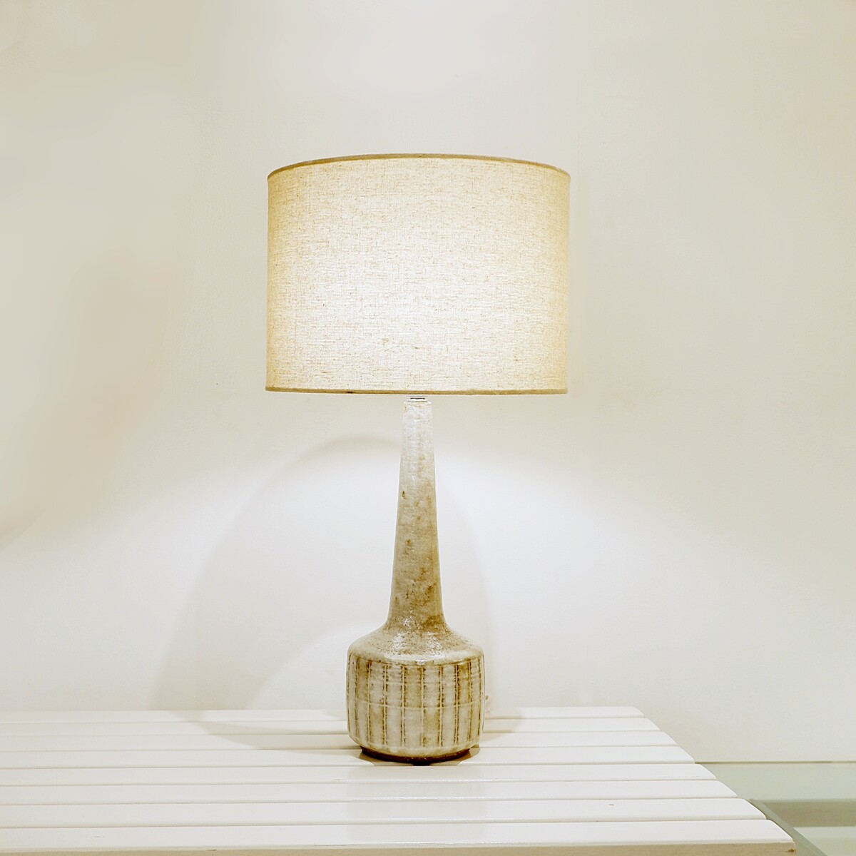 Vintage ceramic table lamp by Linnemann-Schmidt, model DL35 for Palshus