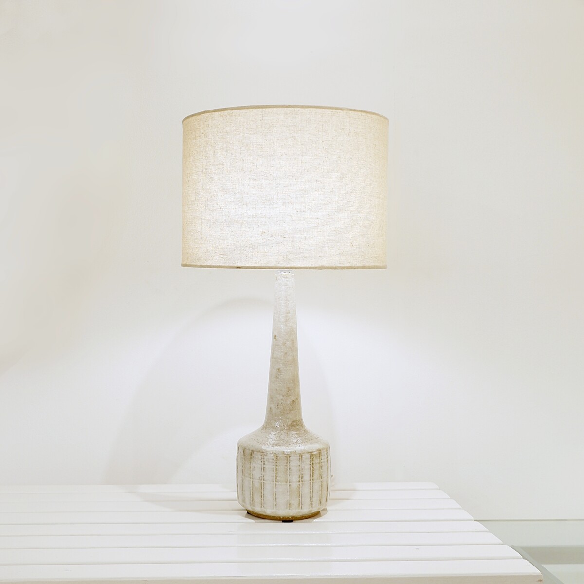 Vintage ceramic table lamp by Linnemann-Schmidt, model DL35 for Palshus