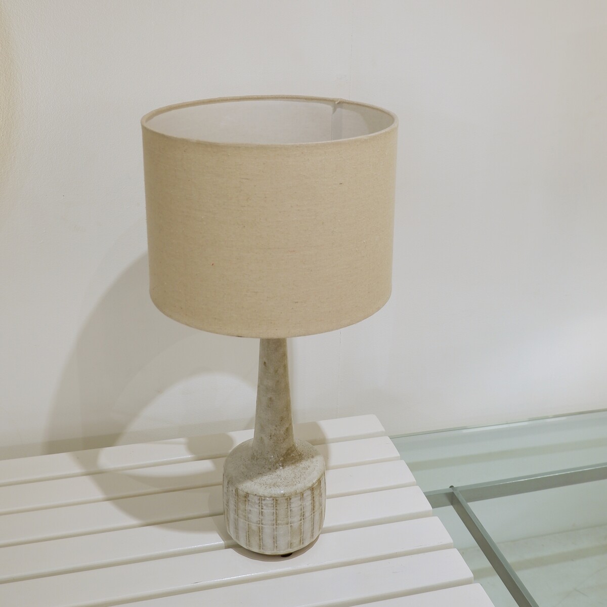 Vintage ceramic table lamp by Linnemann-Schmidt, model DL35 for Palshus