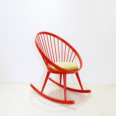 Vintage Circle Rocking Chair by Yngve Ekström for Stol AB Sweden -1960s