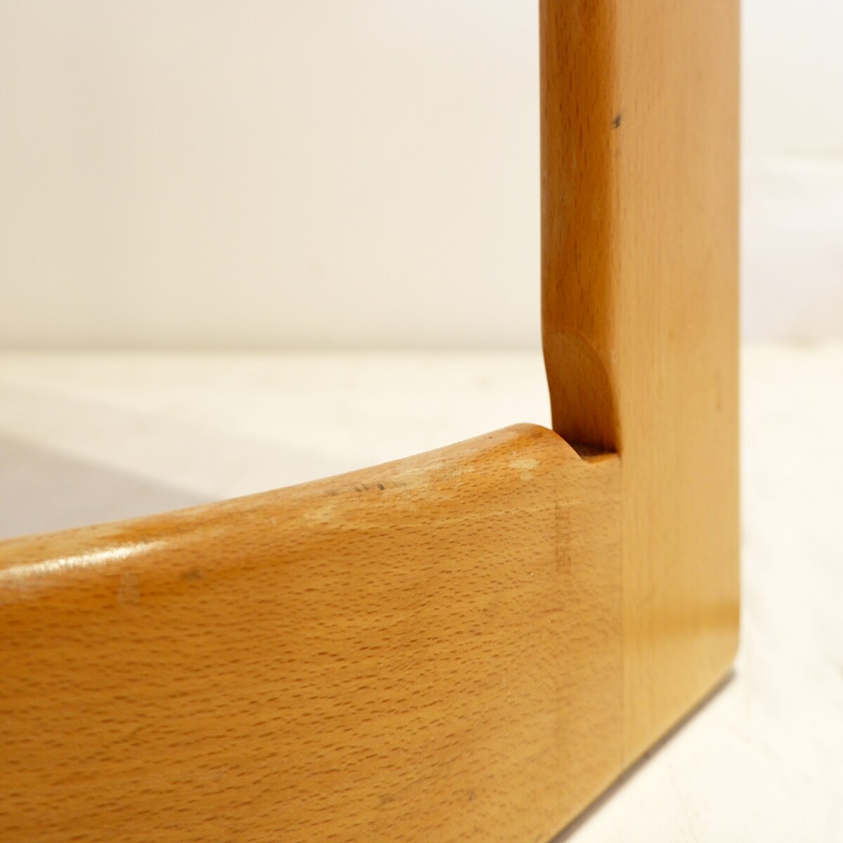 Vintage curved solid wood side chair - New yellow corduroy upholstery