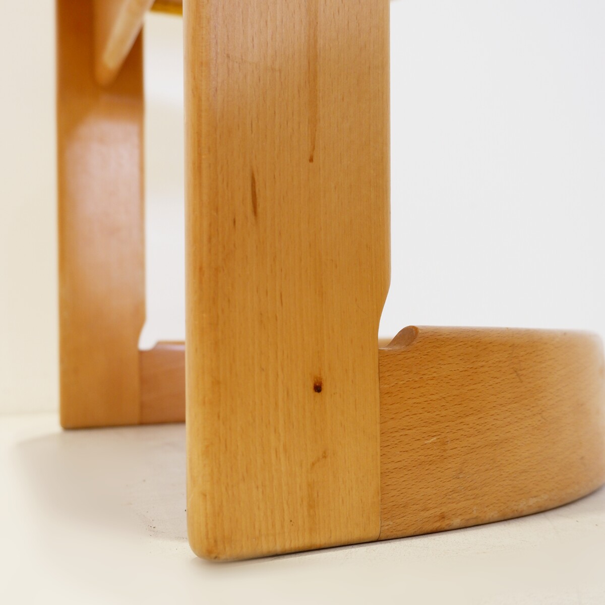 Vintage curved solid wood side chair - New yellow corduroy upholstery