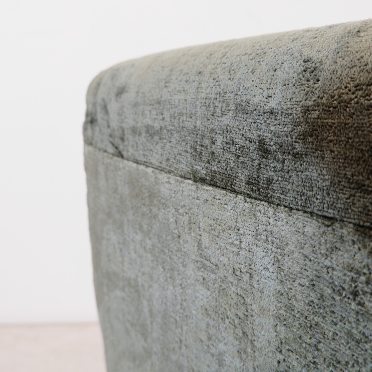 Vintage fireside chair - new textured green velvet upholstery