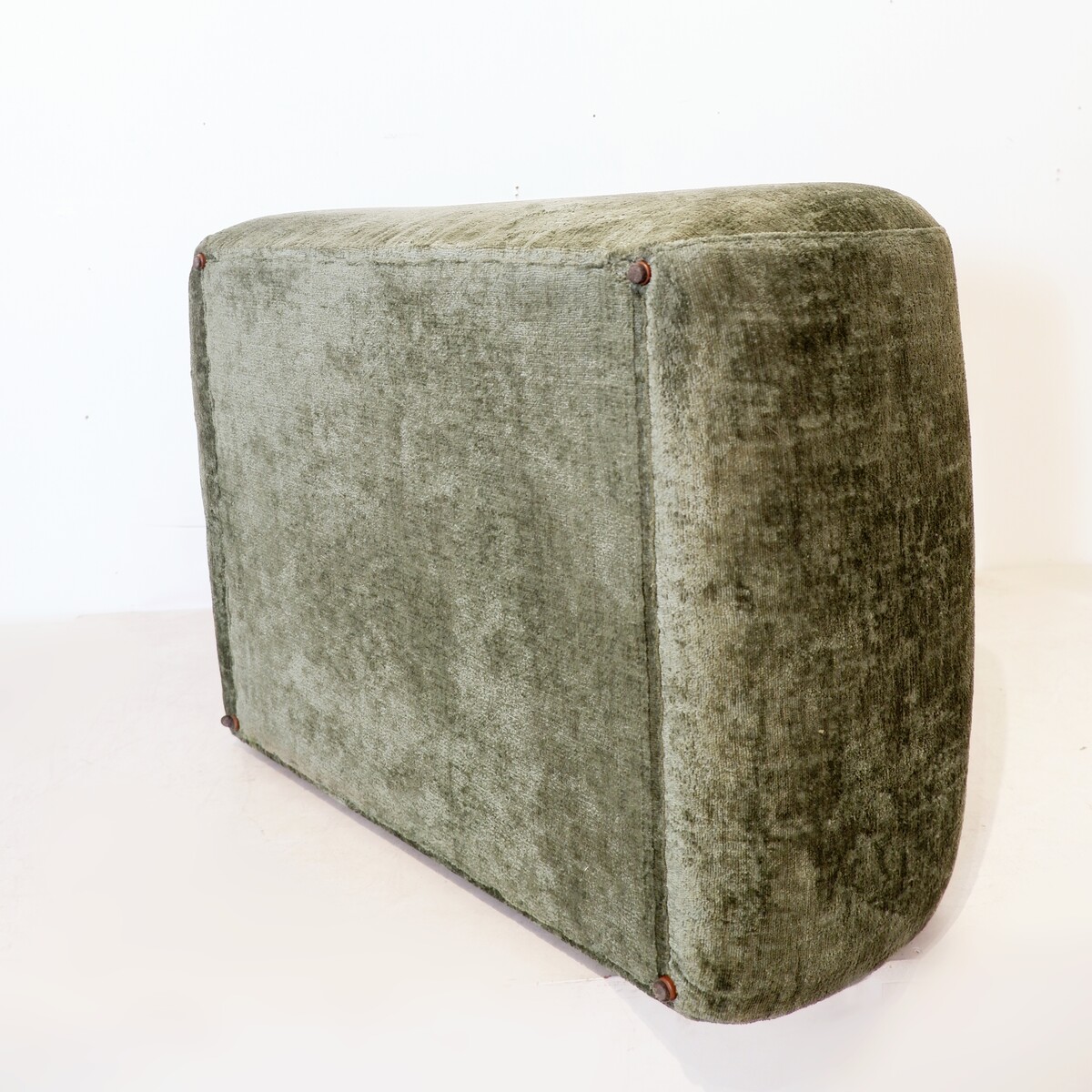 Vintage fireside chair - new textured green velvet upholstery