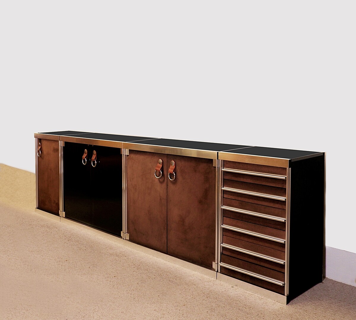 Vintage modular Sideboard by Guido Faleschini for Hermès - 1970s