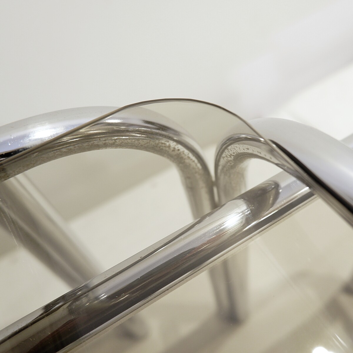 Vintage Nesting Tables in Chrome and Smoked Glass - 1970s