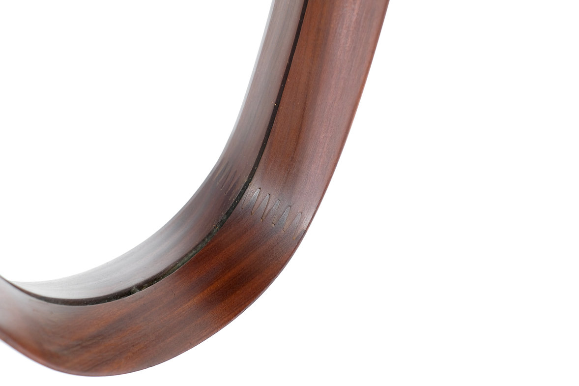 Vintage Oval mirror in wood, Italy 1960s.