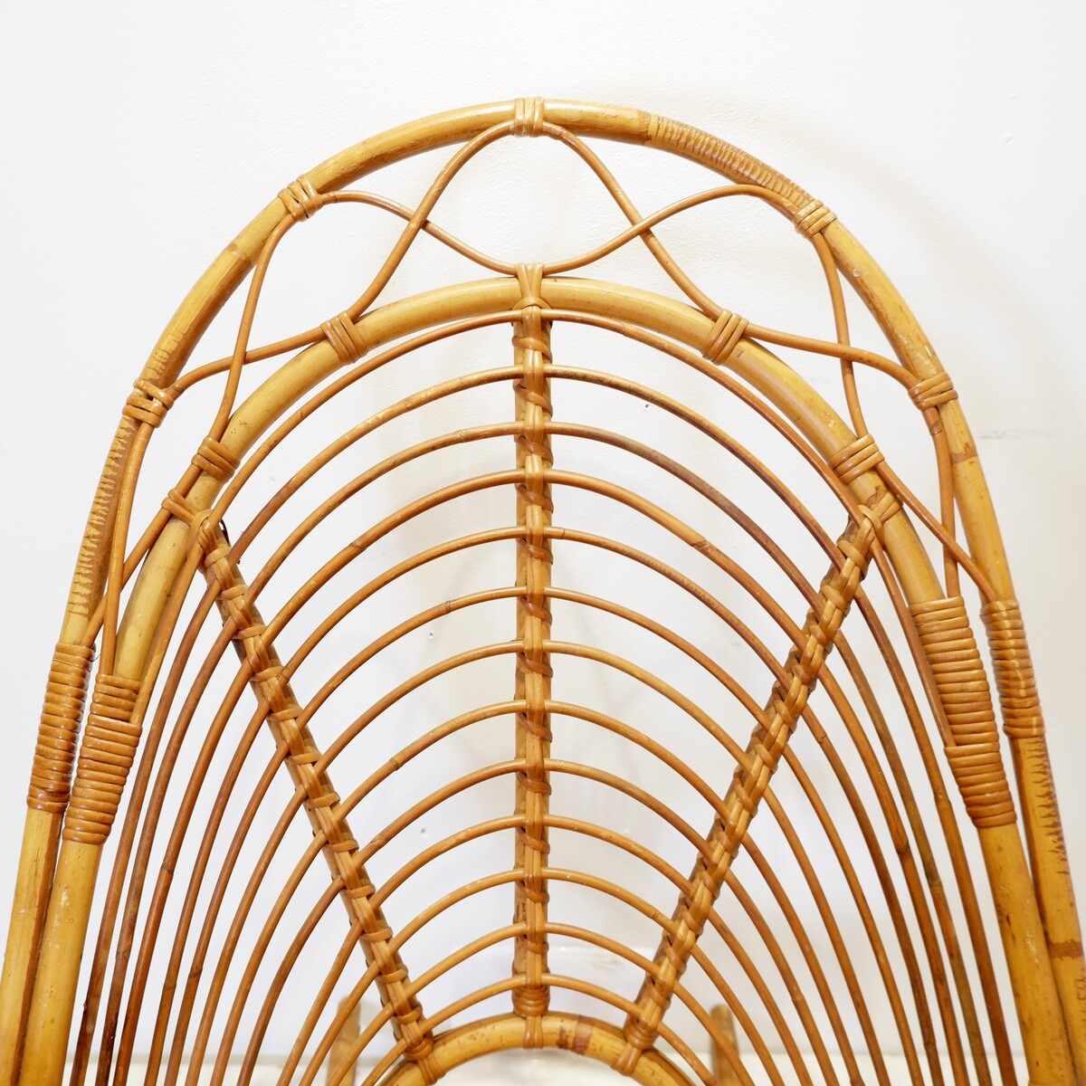 Vintage Rocking Chair in Curved Bamboo - 1950/60s