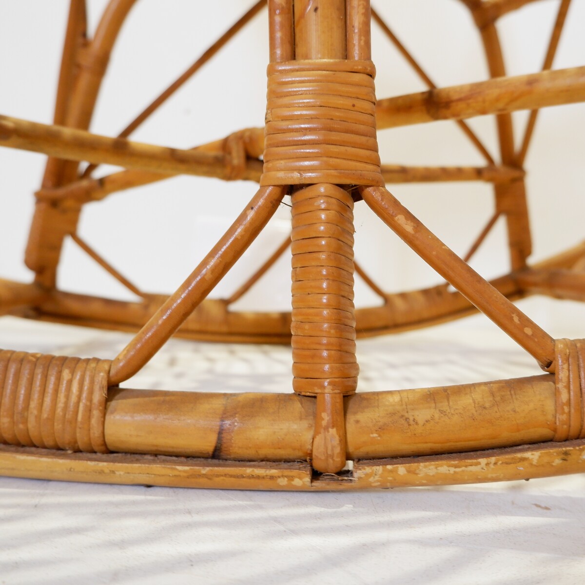 Vintage Rocking Chair in Curved Bamboo - 1950/60s