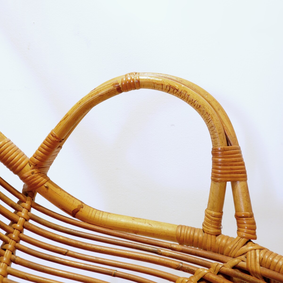 Vintage Rocking Chair in Curved Bamboo - 1950/60s