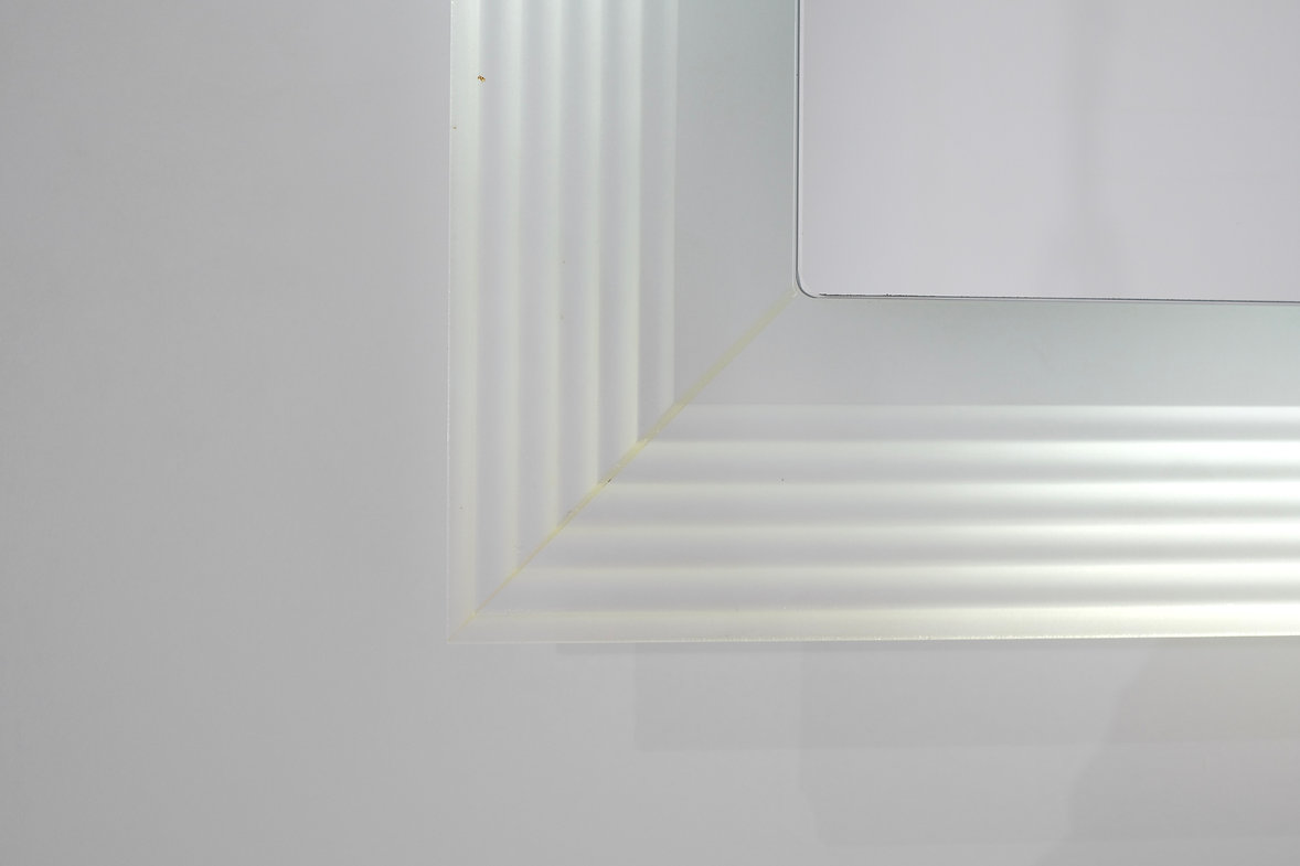 Vintage Square mirror in glass, Italy 1970s.