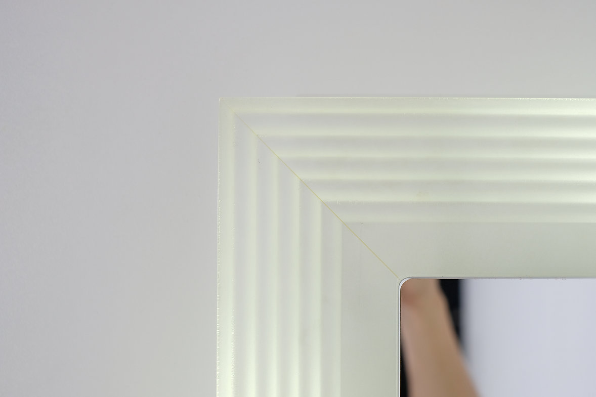 Vintage Square mirror in glass, Italy 1970s.