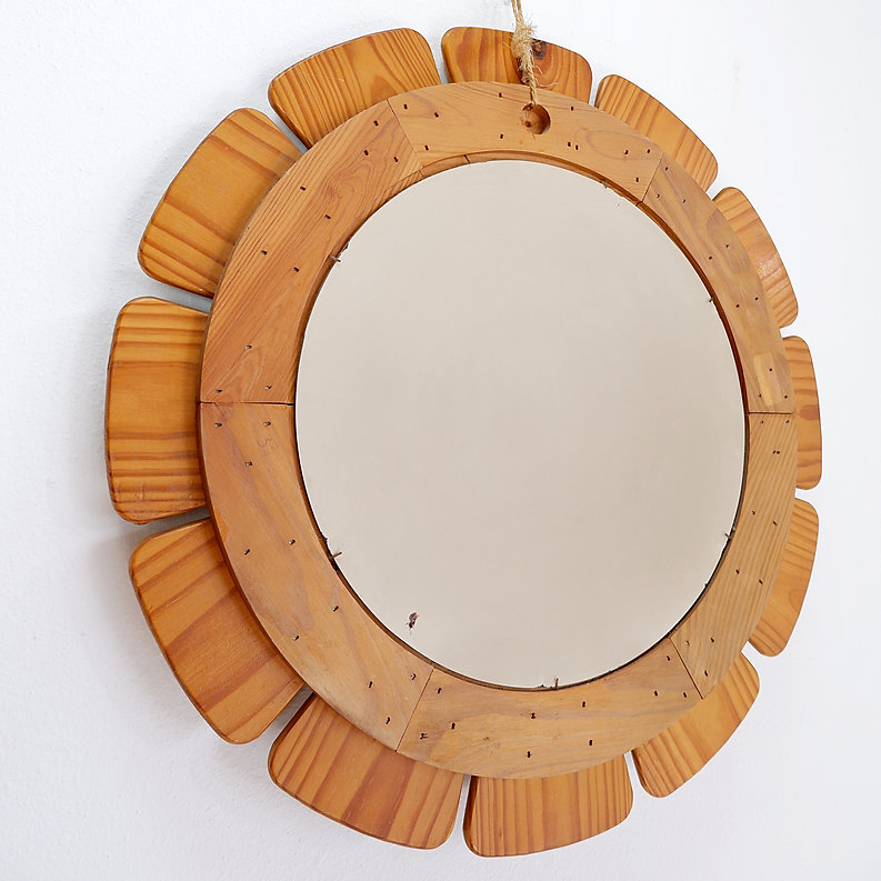 Vintage Wood Wall Mirror