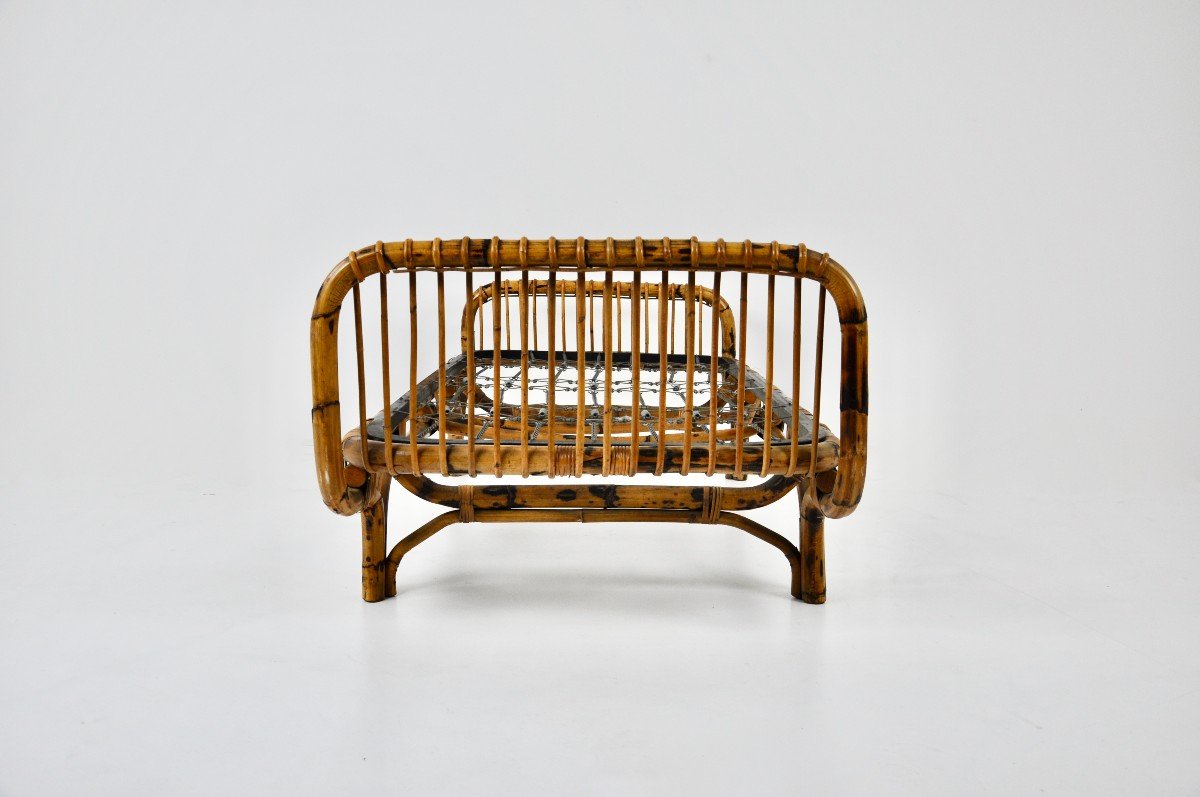 Vitage Bed in rattan by Tito Agnoli, 1959