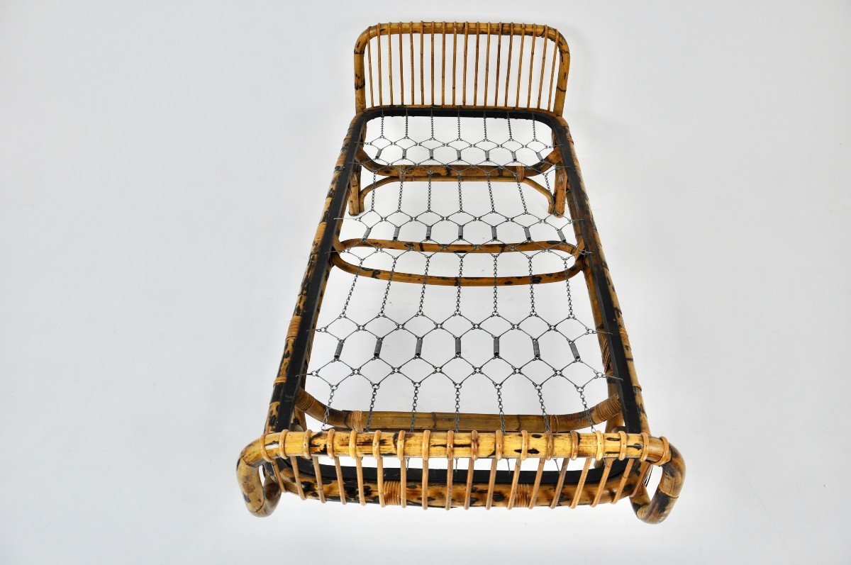 Vitage Bed in rattan by Tito Agnoli, 1959