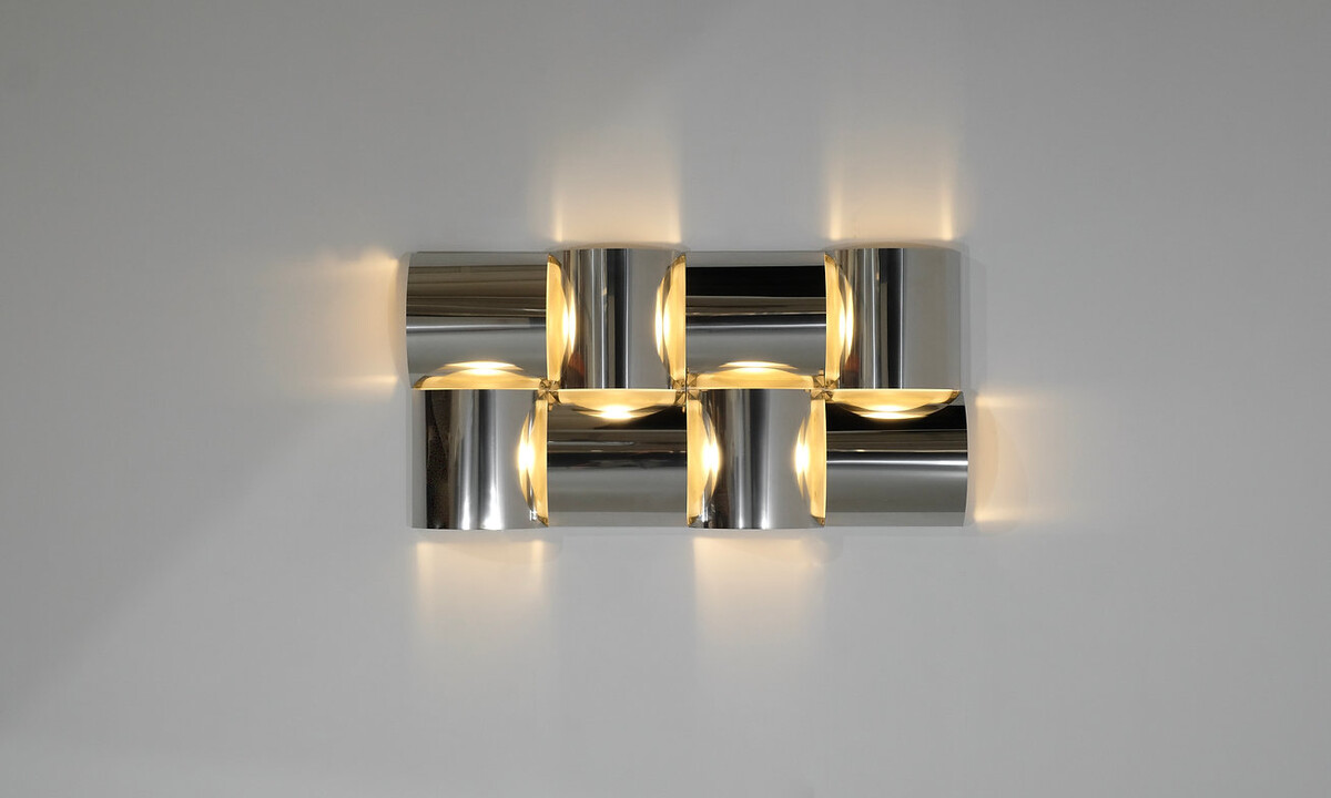 Wall Panel light in stainless steel and metal, contemporary