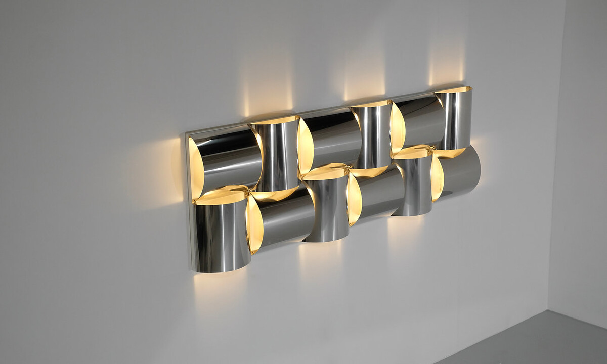 Wall Panel light in stainless steel and metal, contemporary