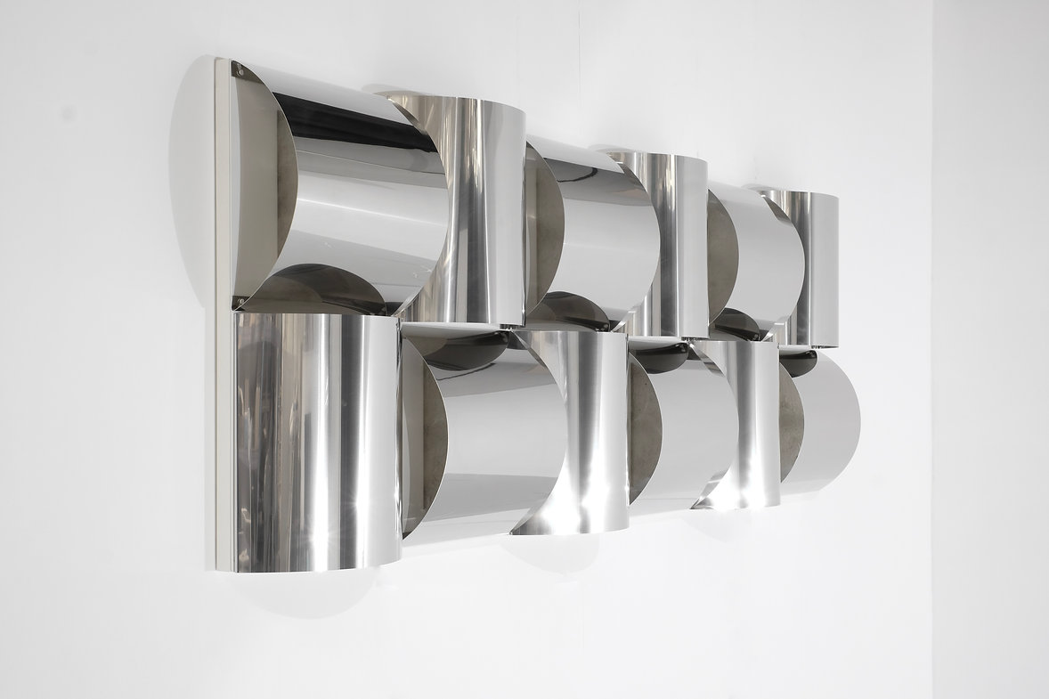 Wall Panel light in stainless steel and metal, contemporary