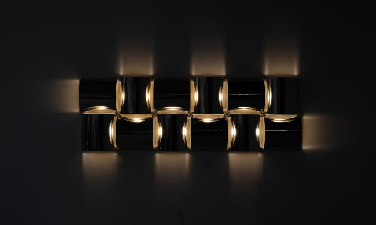 Wall Panel light in stainless steel and metal, contemporary