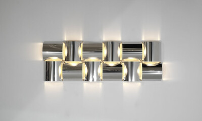 Wall Panel light in stainless steel and metal, contemporary