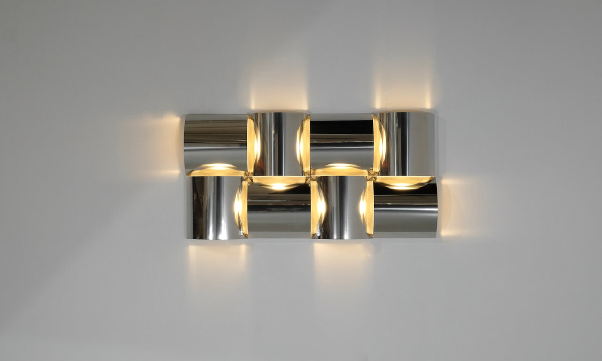 Wall Panel light in stainless steel and metal, contemporary