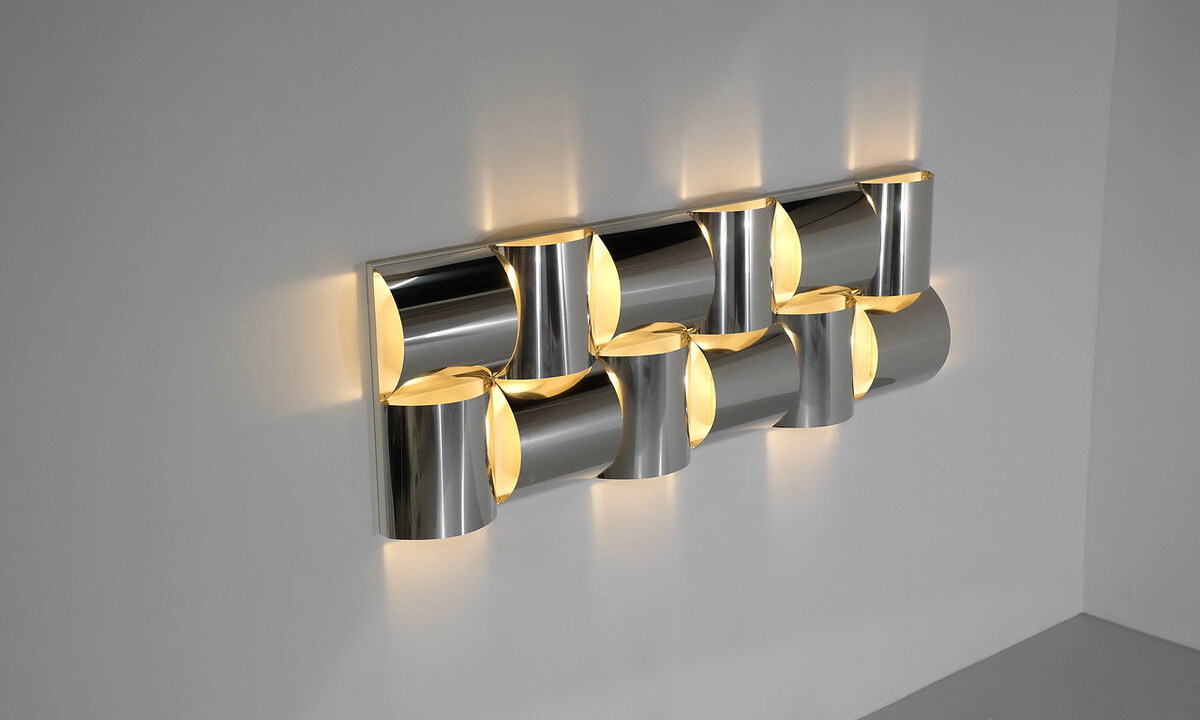 Wall Panel light in stainless steel and metal, contemporary