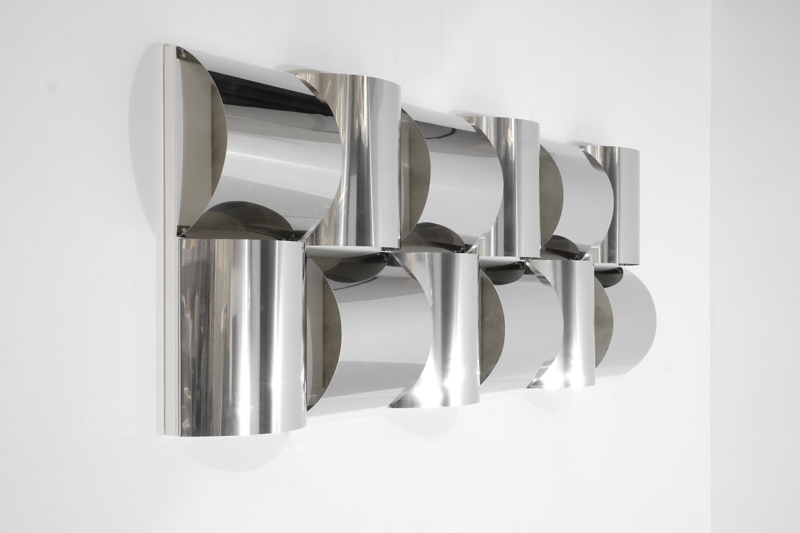 Wall Panel light in stainless steel and metal, contemporary