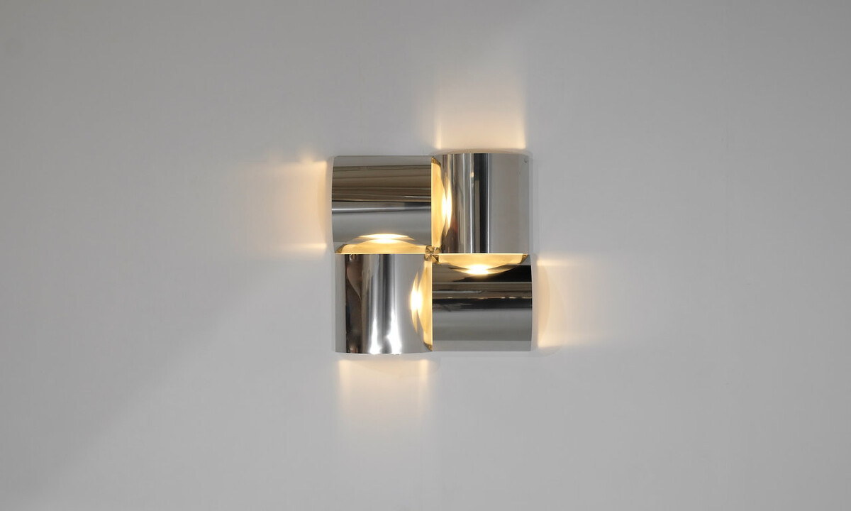 Wall Panel light in stainless steel and metal, contemporary