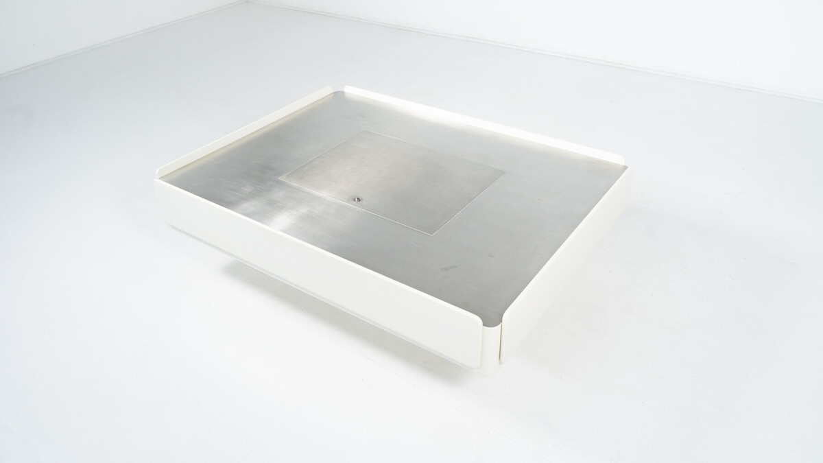 White Caori Coffee Table by Vico Magistretti for Gavina, Italy, 1960s