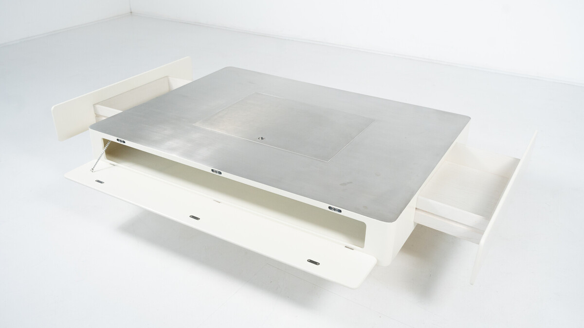 White Caori Coffee Table by Vico Magistretti for Gavina, Italy, 1960s