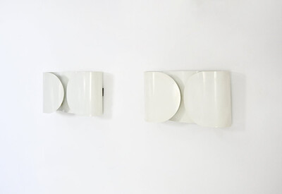 White Foglio Wall lamps by Afra & Tobia Scarpa for Flos, 1960s, set of 2