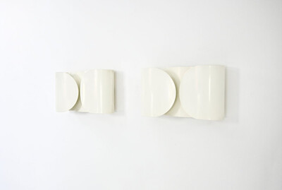 White Foglio Wall lamps by Afra & Tobia Scarpa for Flos, 1960s, set of 2