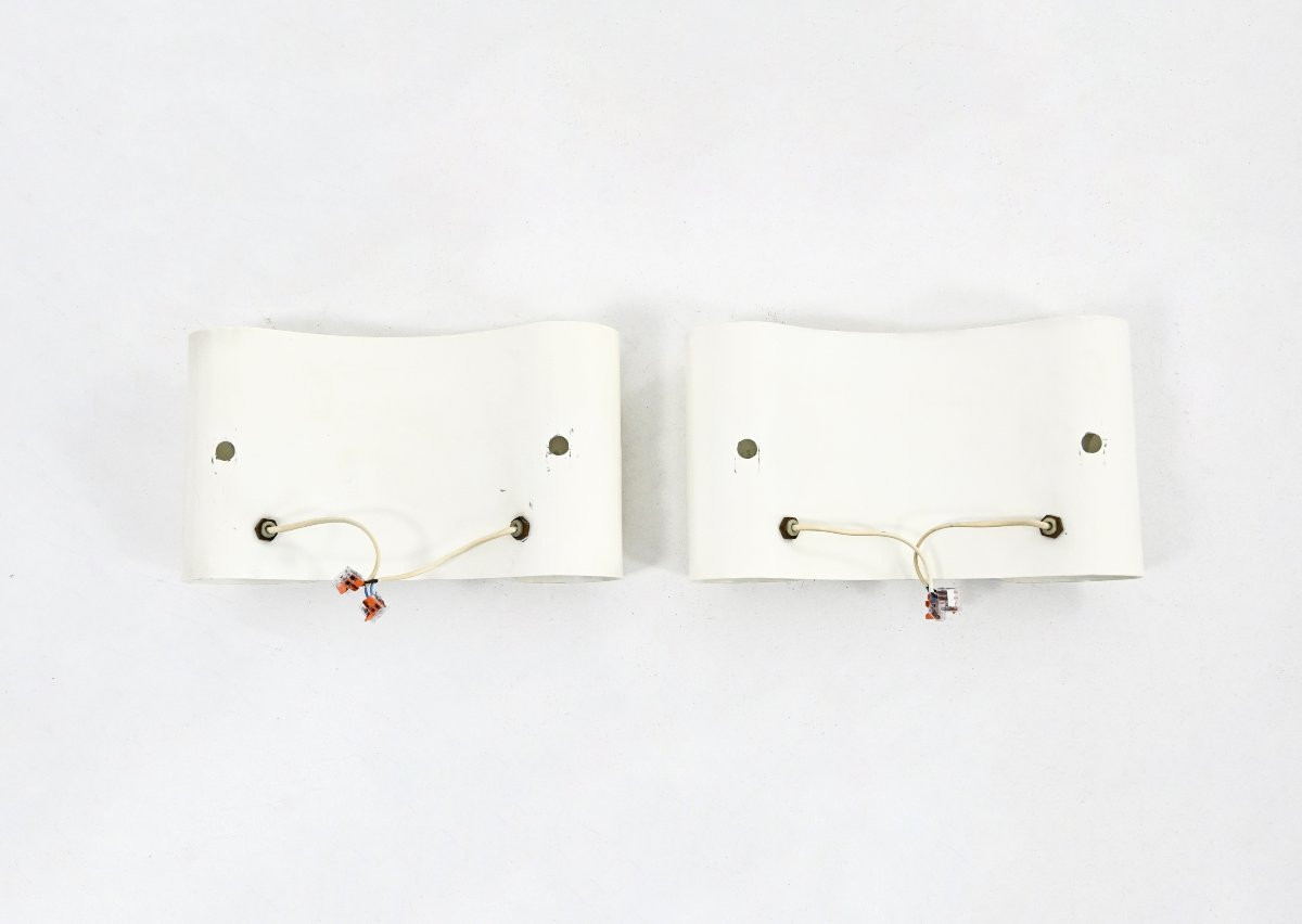 White Foglio Wall lamps by Afra & Tobia Scarpa for Flos, 1960s, set of 2