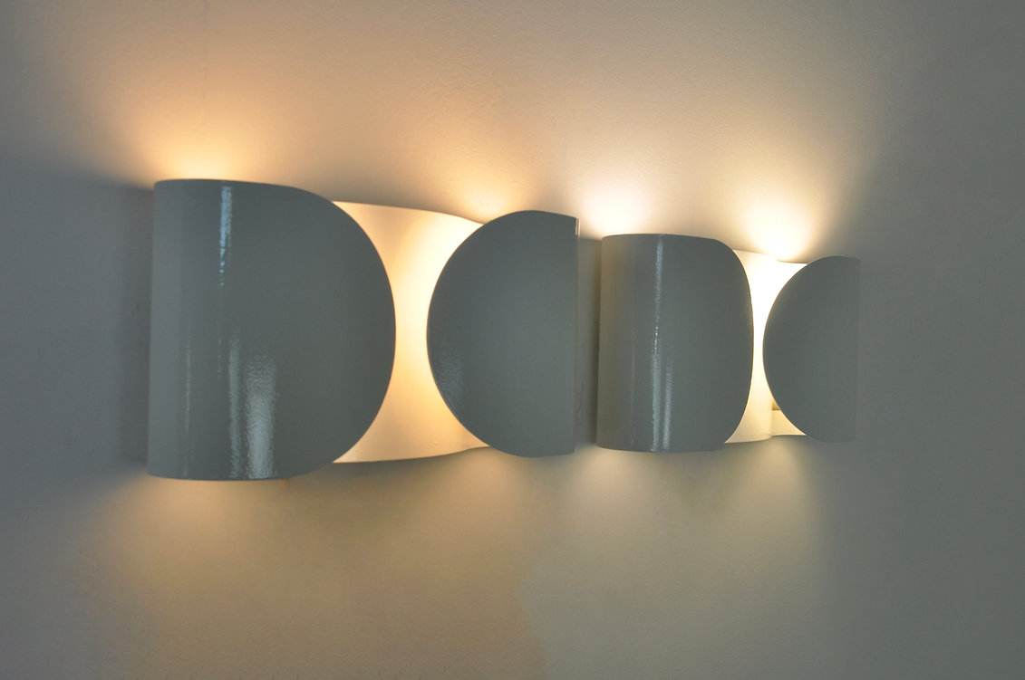 White Foglio Wall lamps by Tobia & Afra Scarpa for Flos, 1960s, set of 2