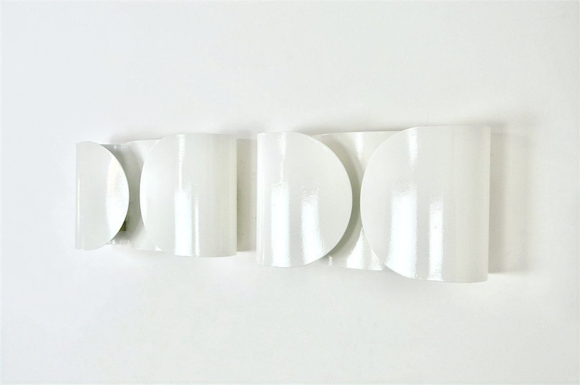 White Foglio Wall lamps by Tobia & Afra Scarpa for Flos, 1960s, set of 2