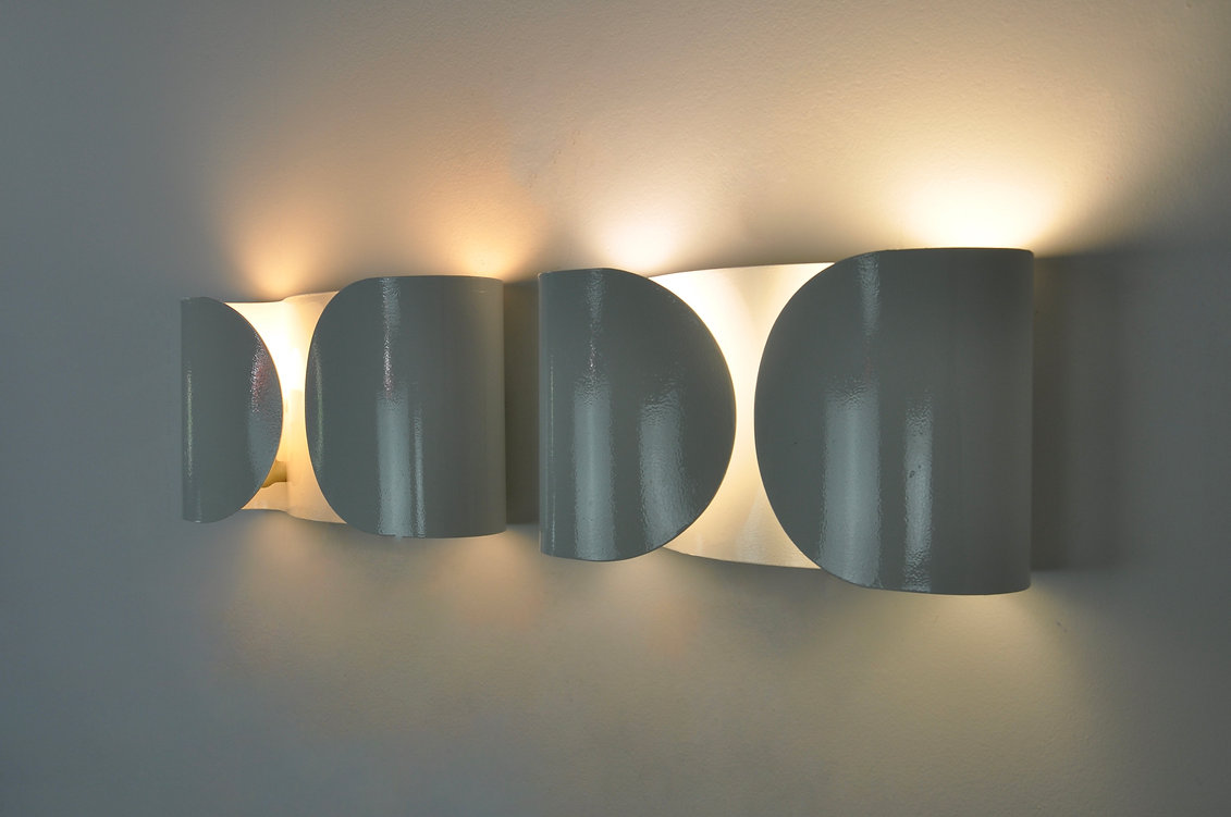 White Foglio Wall lamps by Tobia & Afra Scarpa for Flos, 1960s, set of 2