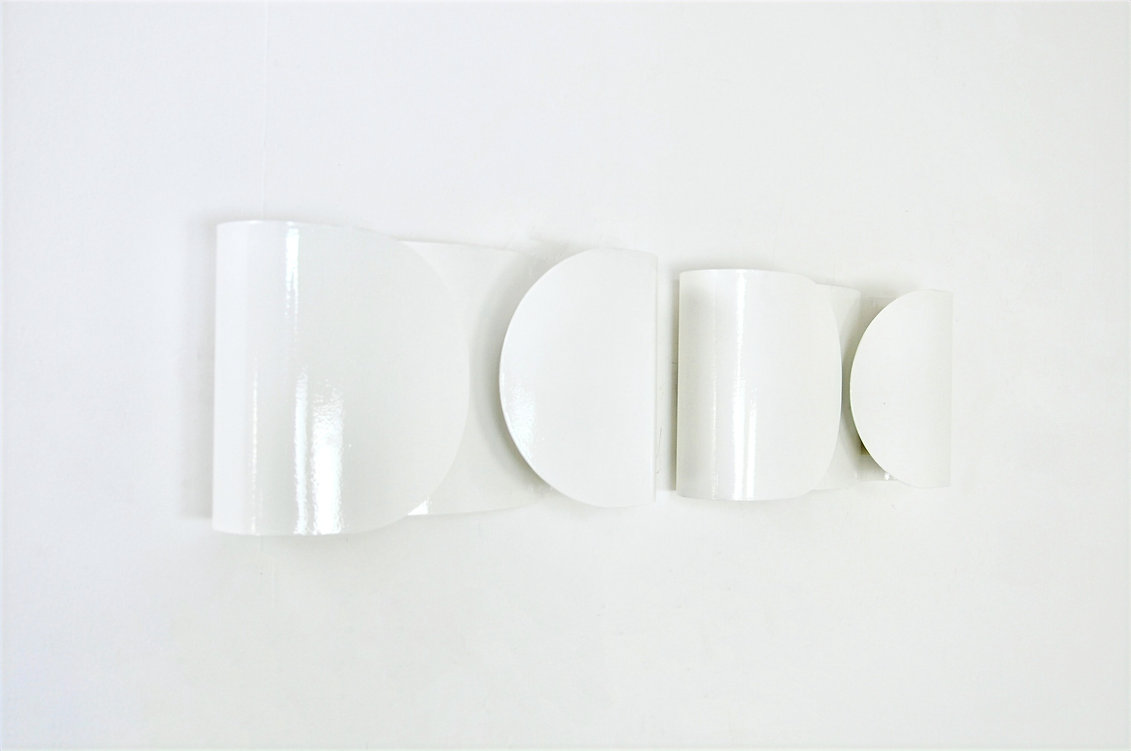 White Foglio Wall lamps by Tobia & Afra Scarpa for Flos, 1960s, set of 2