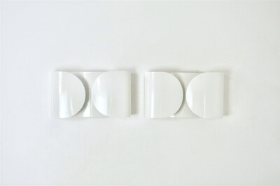 White Foglio Wall lamps by Tobia & Afra Scarpa for Flos, 1960s, set of 2
