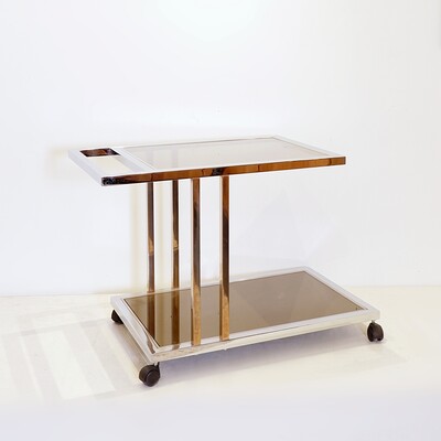 Willy Rizzo bar cart from Belgo Chrom, Belgium 1970